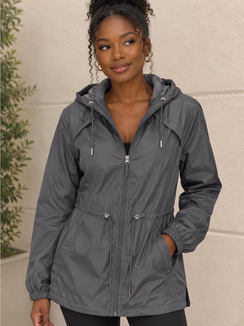 NWT Gray Anorak Rain Jacket